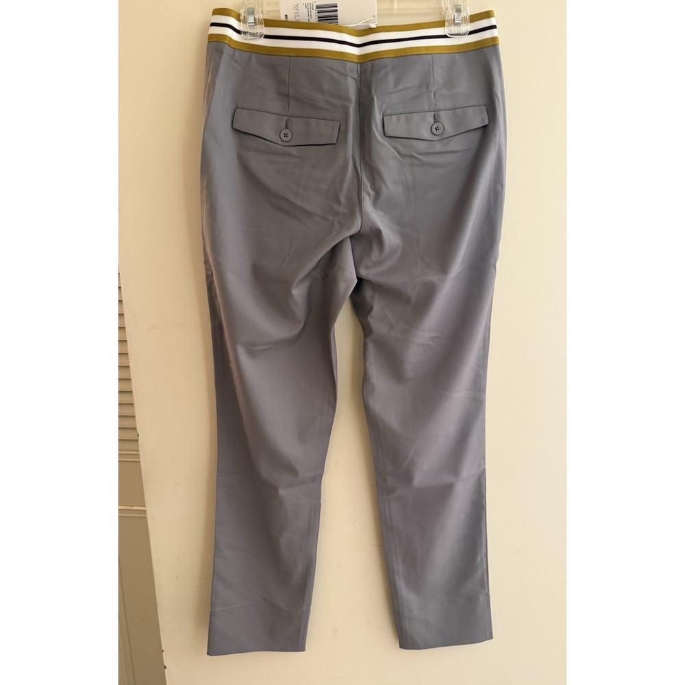 NWT Wildfang Taped Trouser 6 Gray Gold white Band 30x29" - Picture 3 of 3